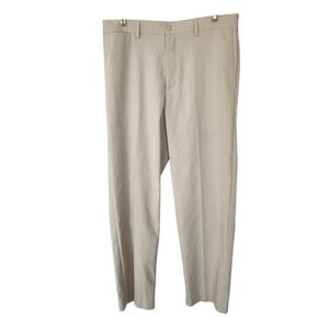 Grand Slam Performance Khaki Flat Front Mens Chino Pants‎ 34x32 FLAW